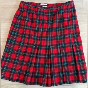 Vintage Pendleton Red Tartan Plaid Wool Skirt